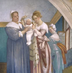 聖母のキリスト降誕、ロット・チャペルのルネット、1525